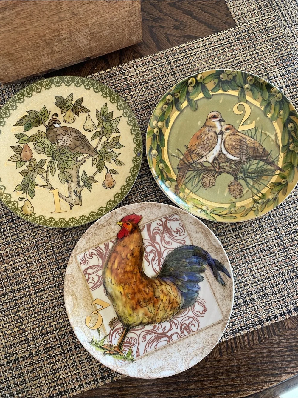 Pottery Barn 12 Days of Christmas dessert plates